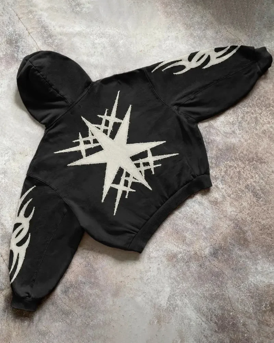 Gothic Black Star Hoodie