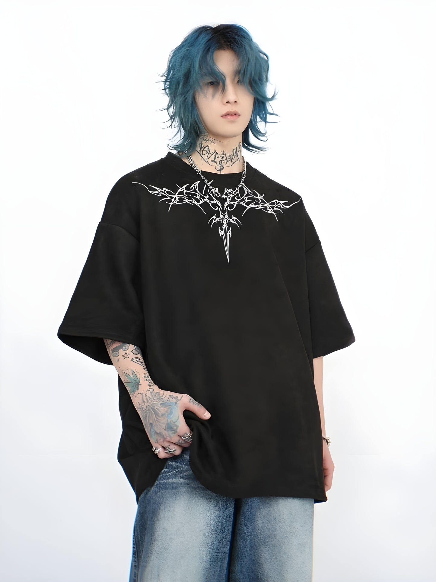 Shadow Blade Oversized T-Shirt- Embroidery