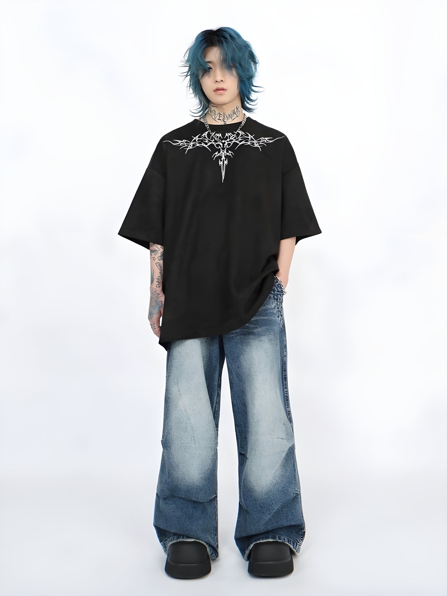 Shadow Blade Oversized T-Shirt- Embroidery