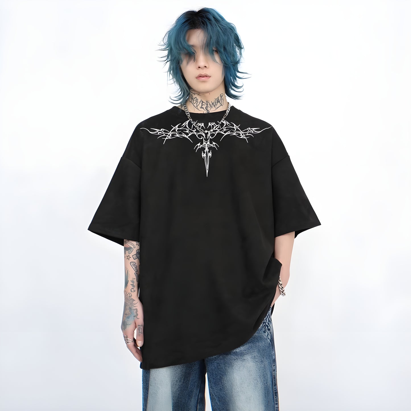 Shadow Blade Oversized T-Shirt- Embroidery